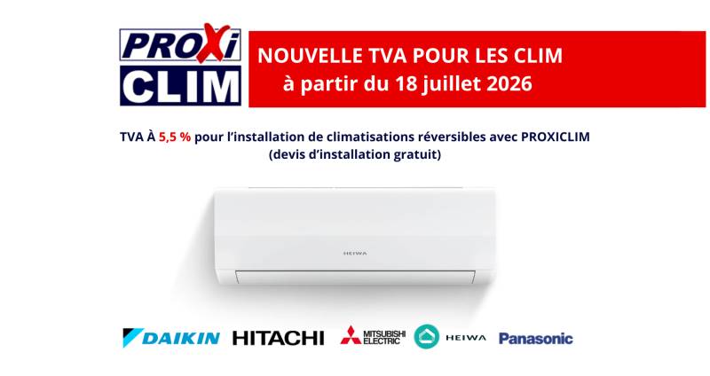 Nouveau taux de TVA pour l'installation de climatisations réversibles 